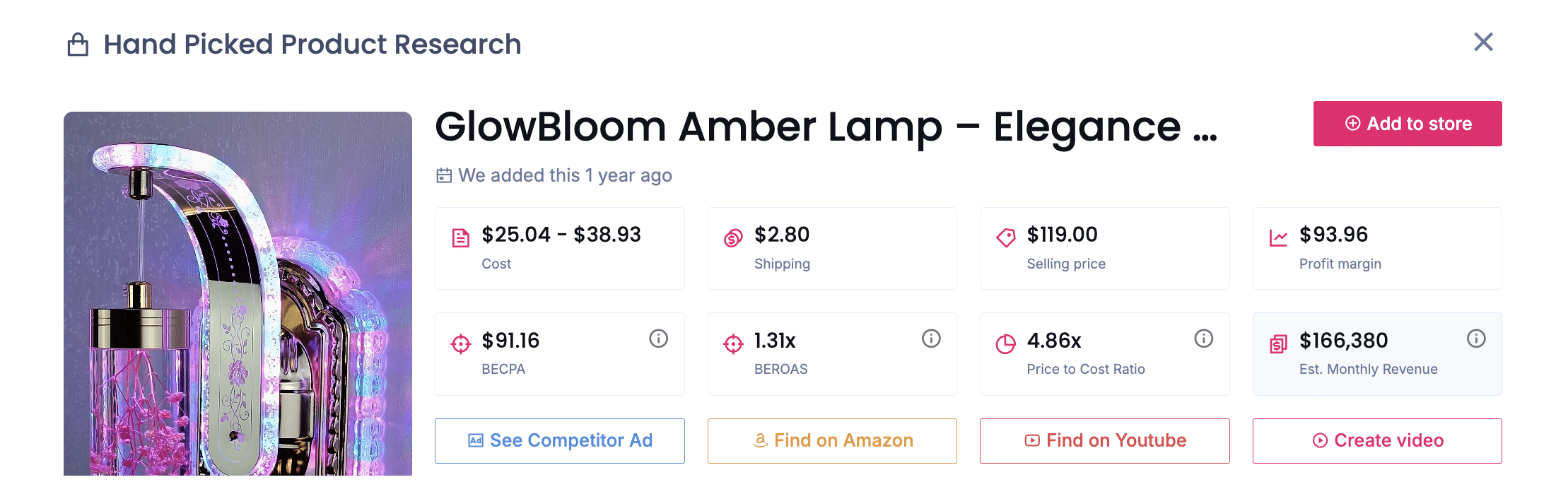 GlowBloom Amber Lamp